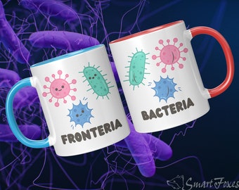 Bacteria & Fronteria Tasse - Lustiges Wissenschaftsgeschenk für Biologin, Laborantin, Biologielehrer oder MINT-Student.