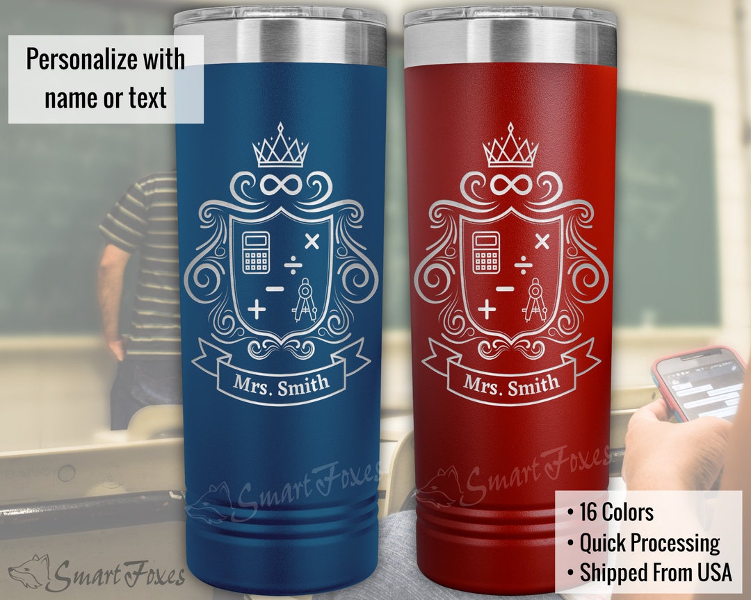 Personalized Math Teacher Gift - Eco-friendly Stainless Steel Insulated ...