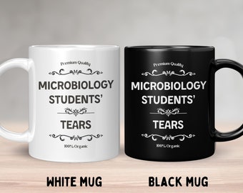 Microbiology students tears mug. Funny gift for university professors, college & school teachers, life science major students. Vintage style