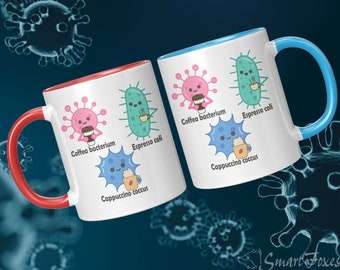 Coffee Bacteria Mug - Funny Science Gift for Biologist, Lab Technician, Biology Teacher or STEM Student.