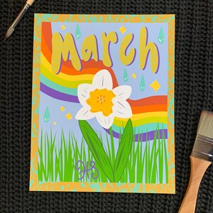 March Birth Flower print | March Birth print | Daffodil print | March birth month flower