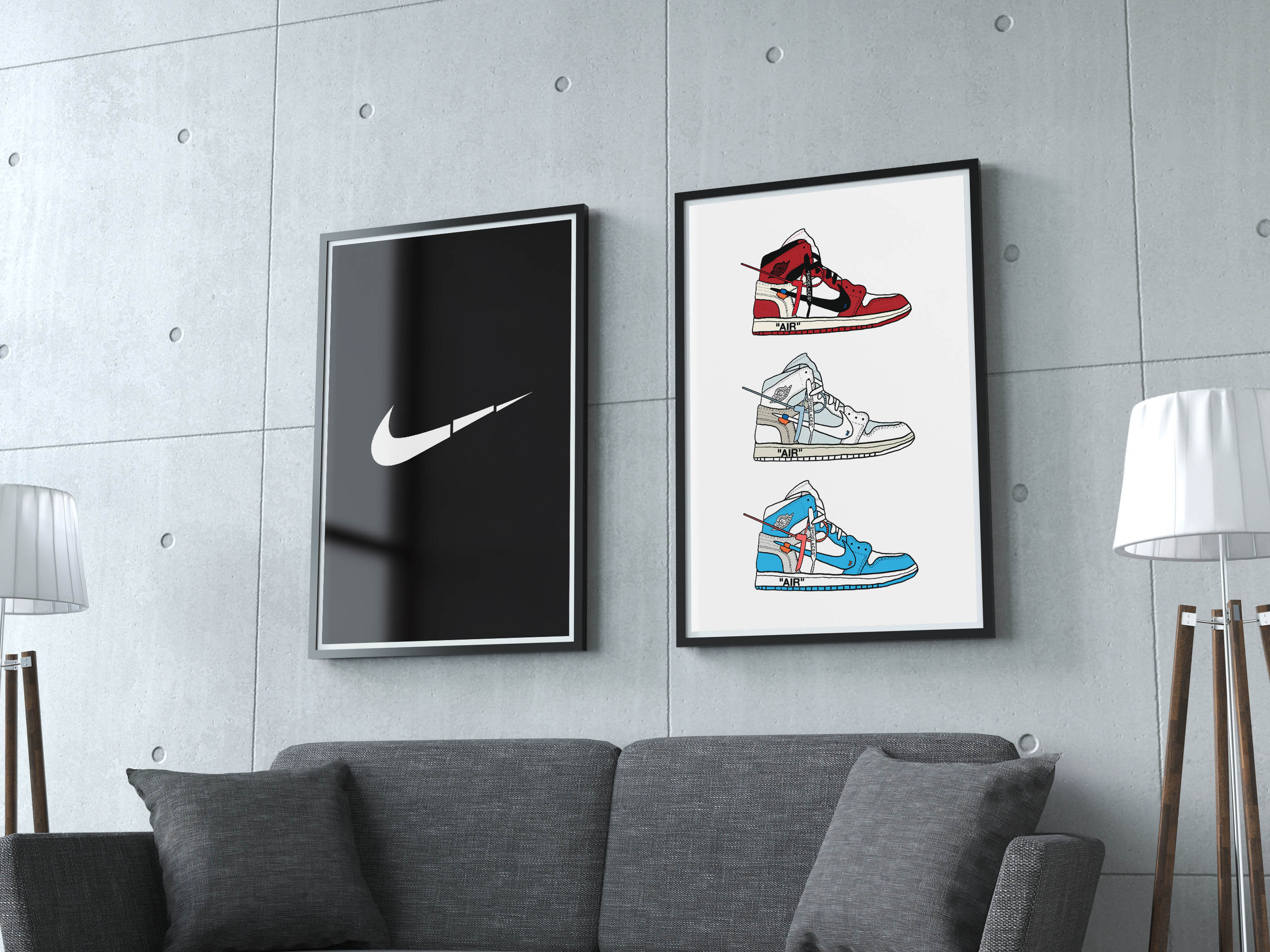 Nike Logo Poster Black Téléchargement instantané Wall Art Etsy