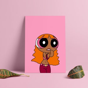Powerpuff Girls Inspired Blossom Poster – Instant Download – Wall Art | Cartoon