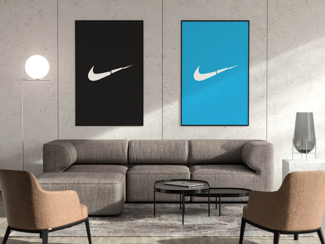 Nike Logo Poster Black Téléchargement instantané Wall Art Etsy