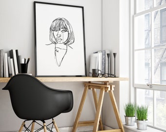 Woman Line Art Poster – Instant Download – Wall Art | Simplistic | Minimalist Art