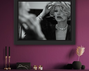 Kate Moss Black and White Poster – Instant Download – | Wall Art | Luxury Poster