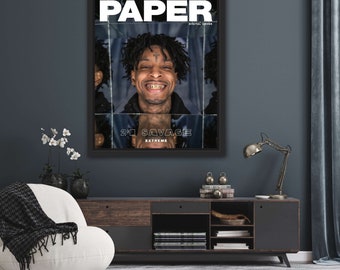 PAPER Magazine 21 Savage Poster – Instant Download – | Wall Art | Celeb Poster | Rap Artist Print | Hypebeast Poster | Magazine Wall Art