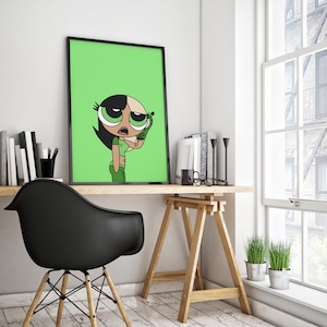 Powerpuff Girls Inspired Buttercup Poster – Instant Download – Wall Art | Cartoon