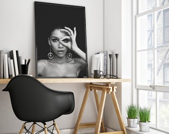 Zendaya Black & White Poster– Instant Download - Wall Art | Celeb Poster
