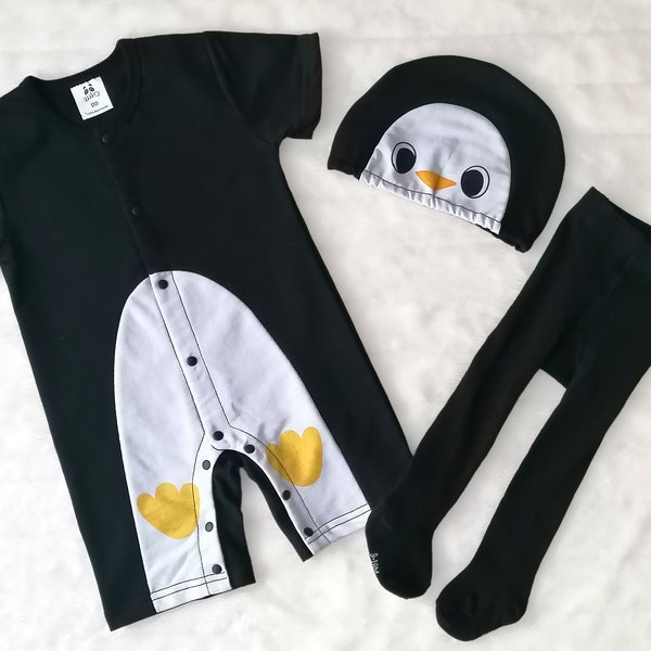 Disfraz de pingüino 100% algodón para niños pequeños