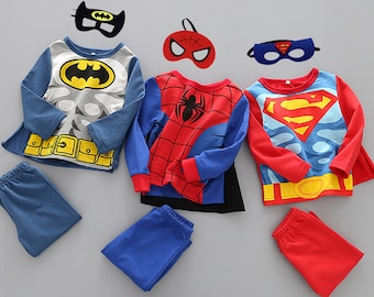 4tlg Superman Batman Spiderman Kostüm Baby Kleinkinder Kostüm M1