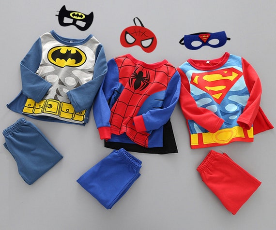 Costume da 4 pezzi Superman Batman Spiderman costume da bambino M1
