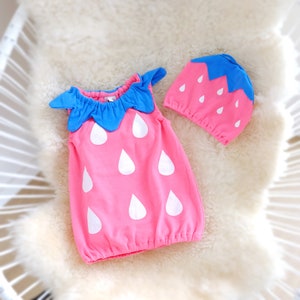 100% Baumwolle Baby Kleinkind Kinder Kostüm Karneval Fasching Erdbeere M8Erdbeeren