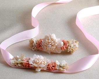 Headband belt set for baptism birthdays baby photo shoots
