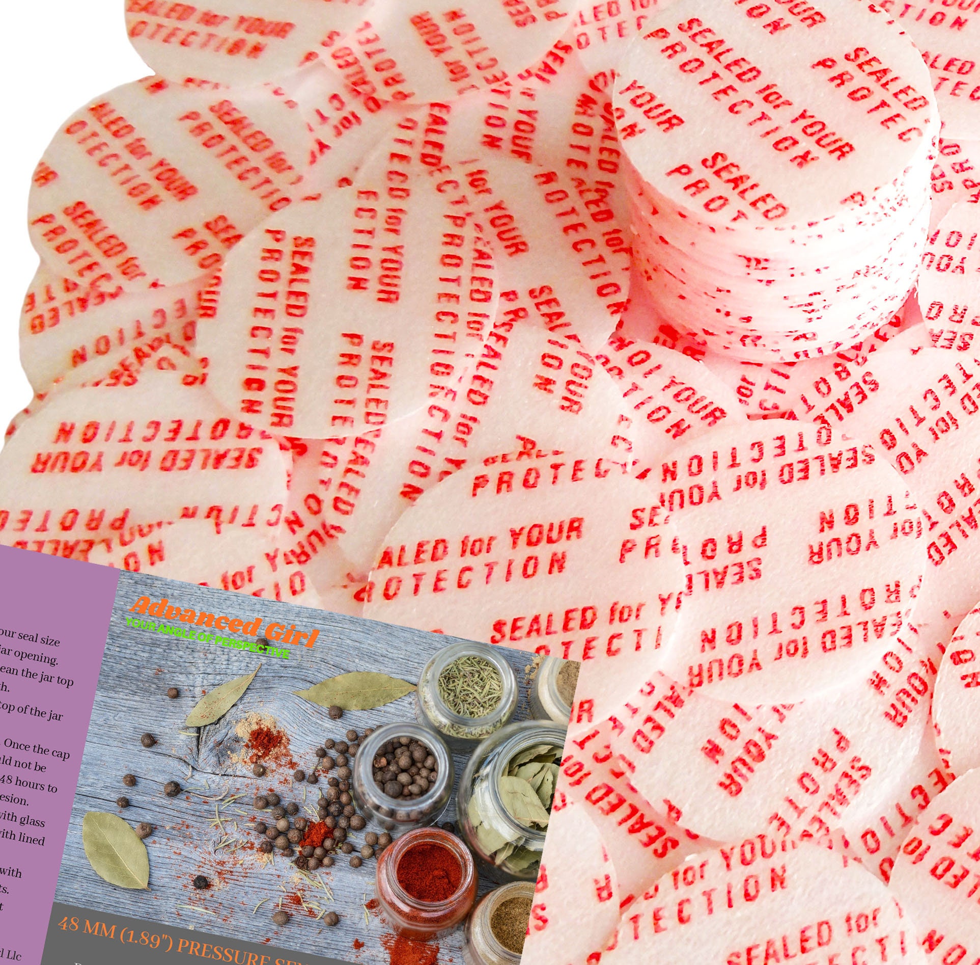 48 mm Press & Seal Safety Liners 100 bag JAR Tamper foam seal made in USA 48 mm Press & Seal Safety Liners 100 bag JAR Tamper foam seal made in USA