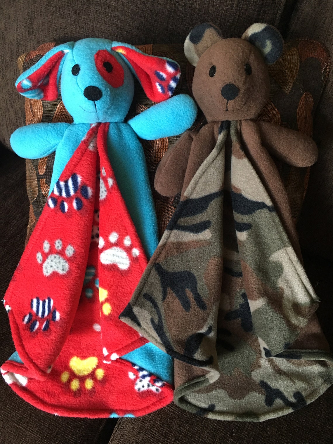 Animal Snuggle Blanket Lovies 18 Inch Long Soft Fleece Animal Blankets