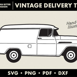 Vintage Lieferwagen | PNG | SVG | DXF | Digitale Kunst | Druckbare Kunst