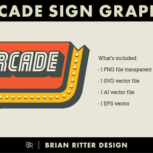Arcade Retro Sign | Graphic | Gamer Sign | EPS | PNG | SVG | Digital ...