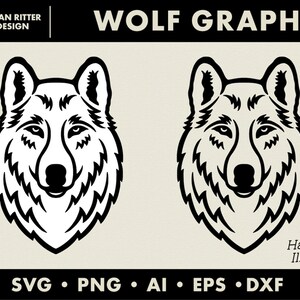 Wolf | Dog | Graphic | Cut Files | PNG | SVG | DXF | Digital Art | Printable Art