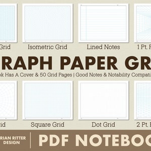 8 griglie di carta millimetrata / PDF / Modelli / Disegno / GoodNotes / Notabilità / Prendere appunti