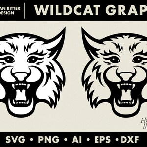 Wildcat | Cat | Graphic | Cut Files | PNG | SVG | DXF | Digital Art | Printable Art