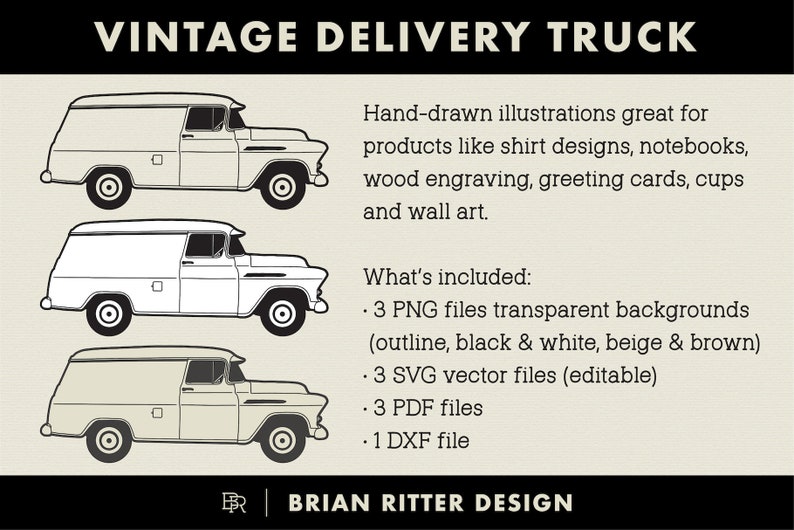 Vintage Delivery Truck | PNG | SVG | DXF | Digital Art | Printable Art ...