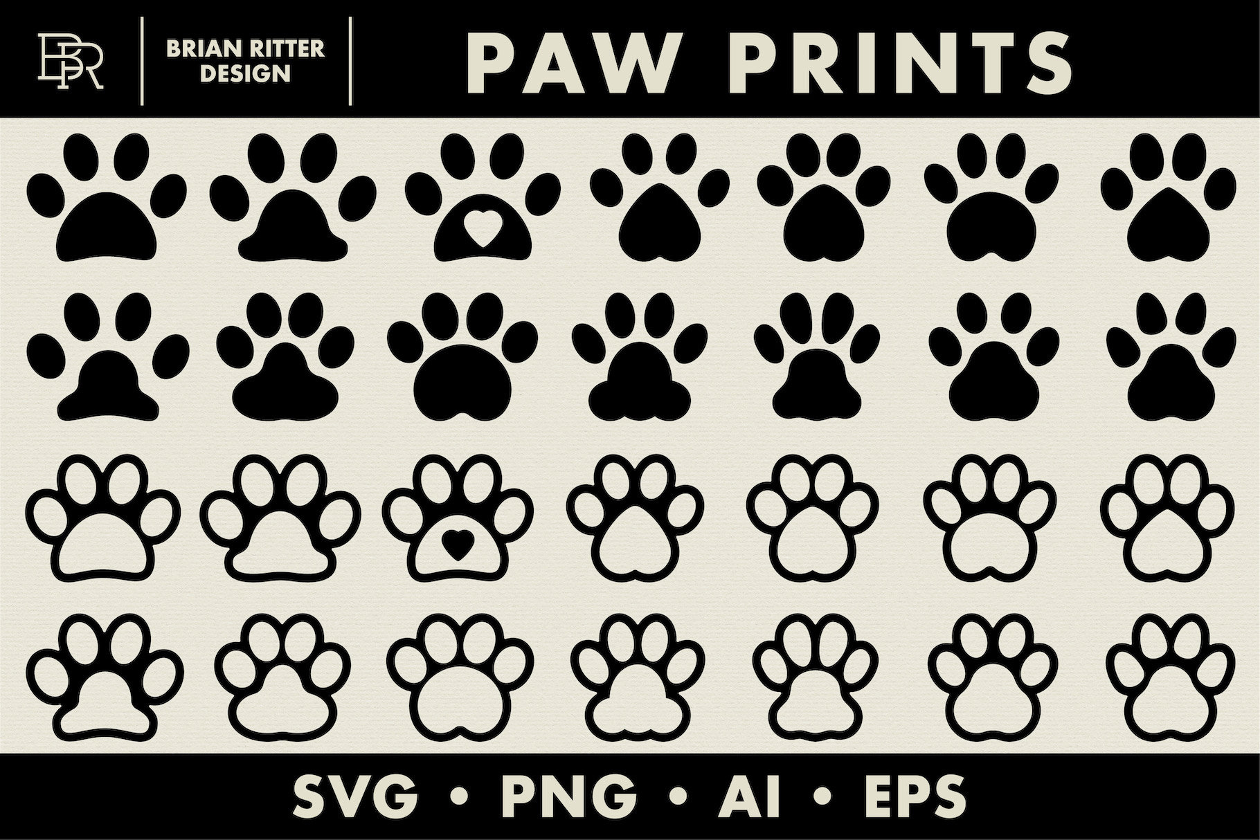 Paw Print Graphics | Dog | Cat | Graphic Objects | Cut Files | PNG ...