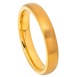 Anel de ouro masculino aliança de casamento 4mm anel de ouro amarelo aliança de casamento feminina aniversário anel de ouro de carboneto de tungstênio para homens anel de noivado durável
