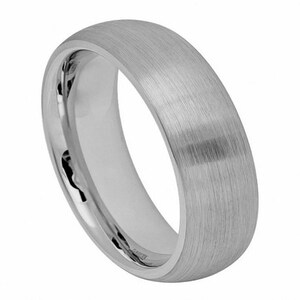Tungsten Ring Mens Wedding Band 6mm Brushed Ring For Men Anniversary Engagement Band Tungsten Carbide Promise Matte Ring Silver Wedding Band