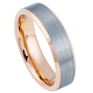 Anello d&#39;oro rosa uomo fede nuziale rosa oro carburo di tungsteno 6mm anello di fidanzamento in oro rosa per uomo rosa oro fede nuziale promessa