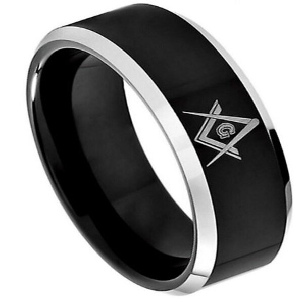 Masonic Tungsten Ring Etsy
