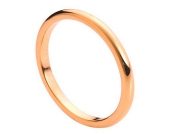 Rose Gold Wedding Band Tungsten Ring Unisex 2mm Mens Wedding Band Scratch Resistant Engagement Rose Gold Ring Promise Durable Tungsten Band