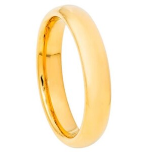 Anel de ouro masculino aliança de casamento 4mm anel de ouro amarelo aliança de casamento feminina aniversário anel de ouro de carboneto de tungstênio para homens anel de noivado durável