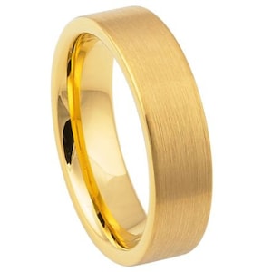 Anel de ouro masculino, aliança de casamento 6mm, anel de noivado, ouro amarelo, aniversário, carboneto de tungstênio, anel de ouro para homens, promessa durável