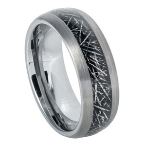 Meteoriet ring mens trouwring wolfraam carbide 8mm mannelijke trouwring verloving verjaardag meteoriet band ring voor mannen beloven duurzaam