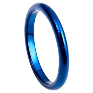 Blue Ring Tungsten Wedding Band Lifestyle Ring Durable Scratch Resistant Band Unisex Womens Wedding Band Mens Blue Ring Anniversary Promise