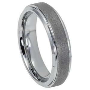 Mens Wedding Band Brushed Silver Ring Tungsten Carbide 6mm Engagement Band Anniversary Ring Brushed Wedding Band Promise Wedding Bands Men