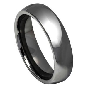 Graue Hochzeit Band Mens Wolframcarbid 8mm poliert schwarz Hochzeit Band Verlobungsring Jahrestag Kratzen resistent grau Ring für Männer