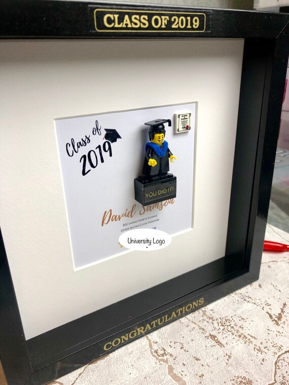 Personalised Lego Brick with Graduate made with Lego Graduation Gift Well Done