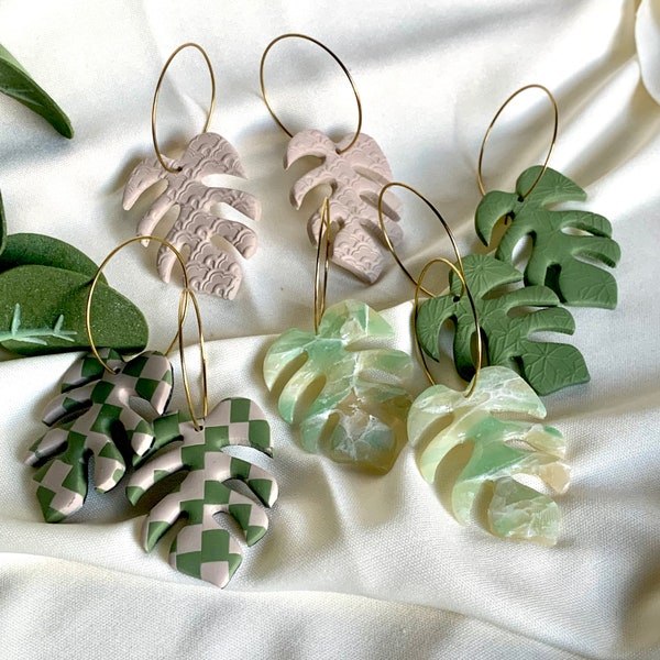 Polymer clay earrings | Jade Marble | Neutral Jewelry | Handmade | Nickel Free | Hypoallergenic | Statement Earrings | Geometric