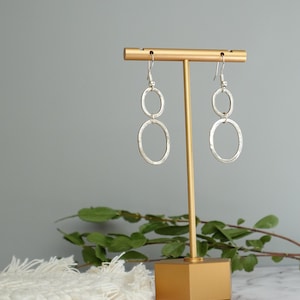 Bella Drops | Sterling Silver Drop Hoop Earrings | Everyday Jewelry | minimalist Jewelry