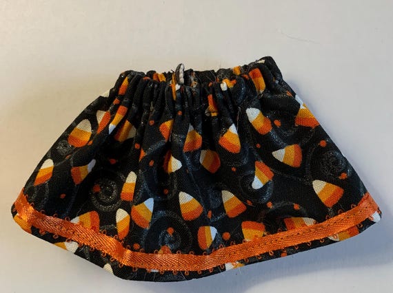Glittery Candy Corn Halloween Elf Skirt by Christmas Shelf Clothes