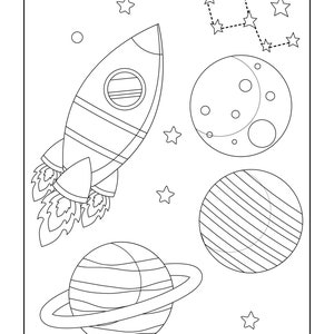 Space Coloring Sheets Variety Printable PDF Part Printable - Etsy