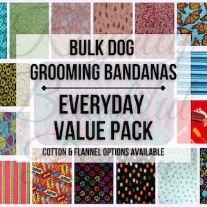 Bulk Dog Grooming Bandanas: Cotton Blend Value Pack