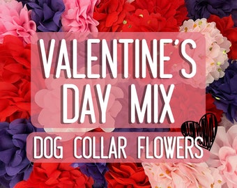 WHOLESALE Valentine's Day Mix Dog Collar Flowers, Dog Grooming Tools & Accessories, Medium/Large Dog Accessories, Collar Attachments