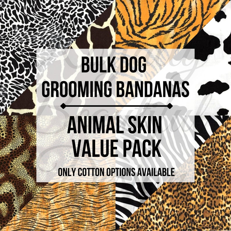Animal Skin Bulk Dog Grooming Bandanas Etsy