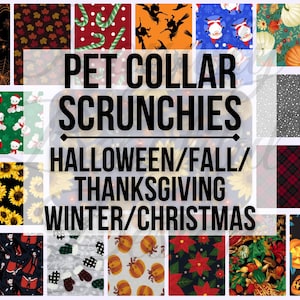 Mixed Holiday (Halloween/Fall/Thanksgiving/Christmas/Winter) Theme Pet Collar Scrunchie Accessories Bulk Wholesale