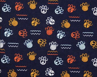 Paw Prints on Navy Print Dog Groomers Bandana Bulk Set, Grooming Pet Accessories, Full Bandana Set, Tie Back Dog Bandanas