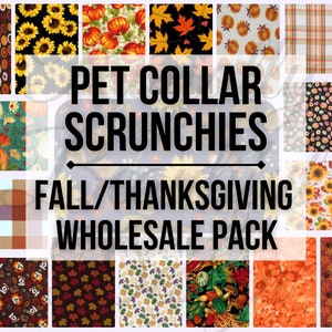 Fall/Thanksgiving Theme Pet Collar Scrunchie Accessories Bulk Wholesale