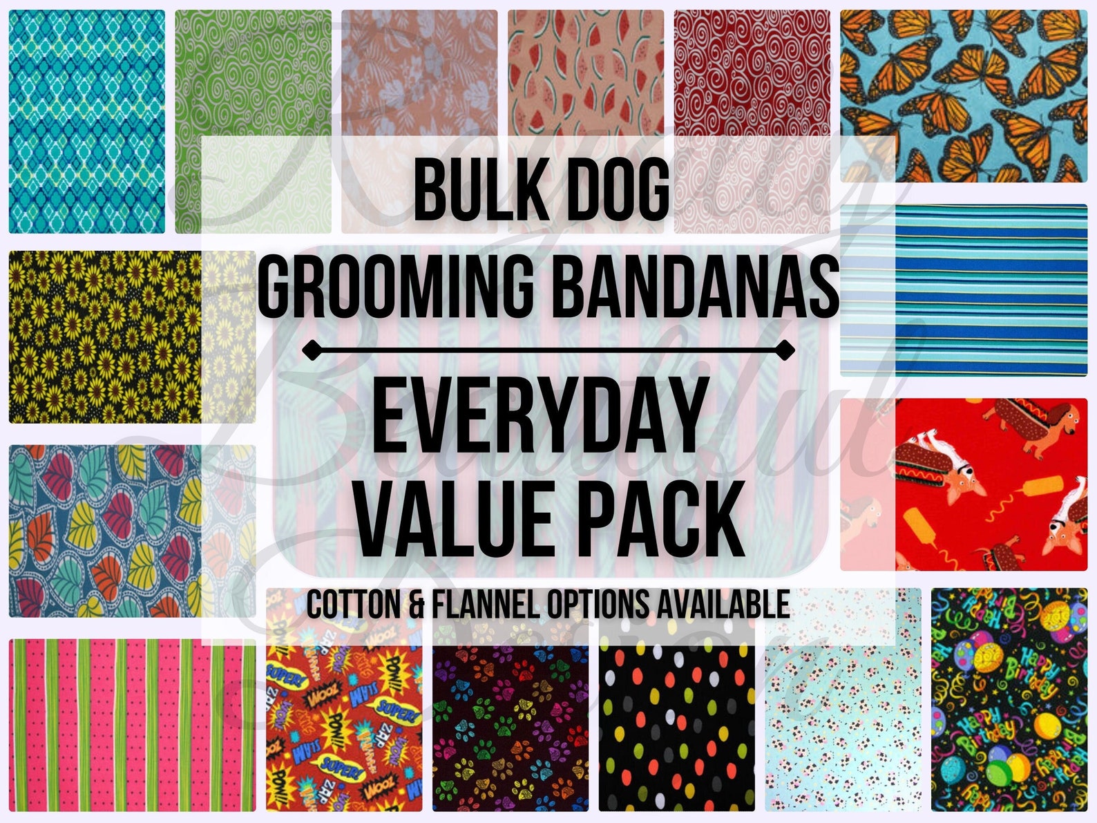 Everyday Regular Cut Bulk Dog Grooming Bandanas Value Etsy